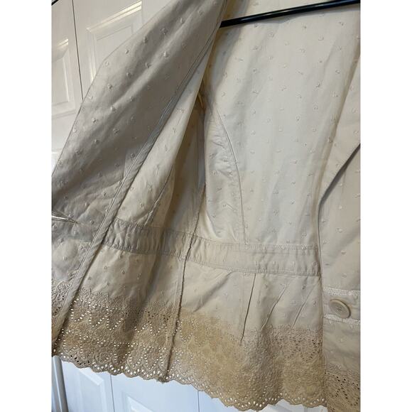 Vintage Old Navy Cream Cotton 1 Button Blazer/Jacket Women's Medium - Picture 8 of 14